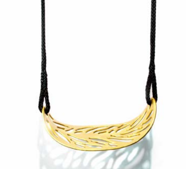AUTUMN LEAF SWING GOLD PLATED BRONZE SCULPTURE