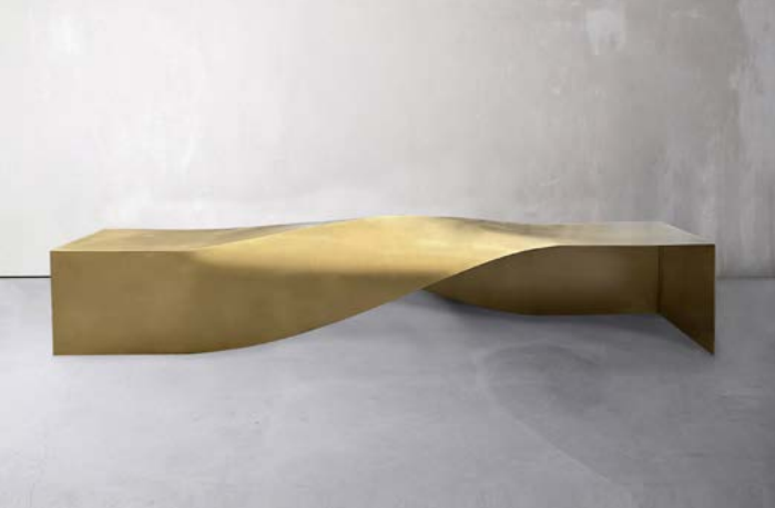 SOUL SCULPTURE BENCH IN BRASS 2,5M