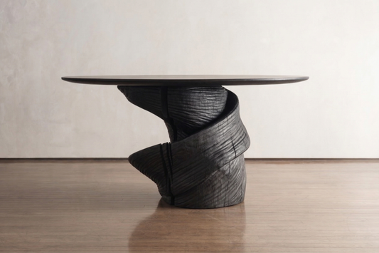 Vortex Sculpture Table Black